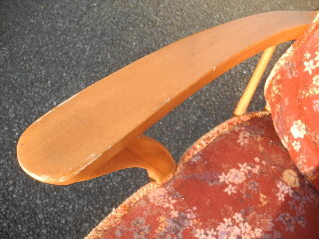 こ*う様 C15４）キツツキマークの飛騨産業　アームチェア／旧ロゴ　ヴィンテージ