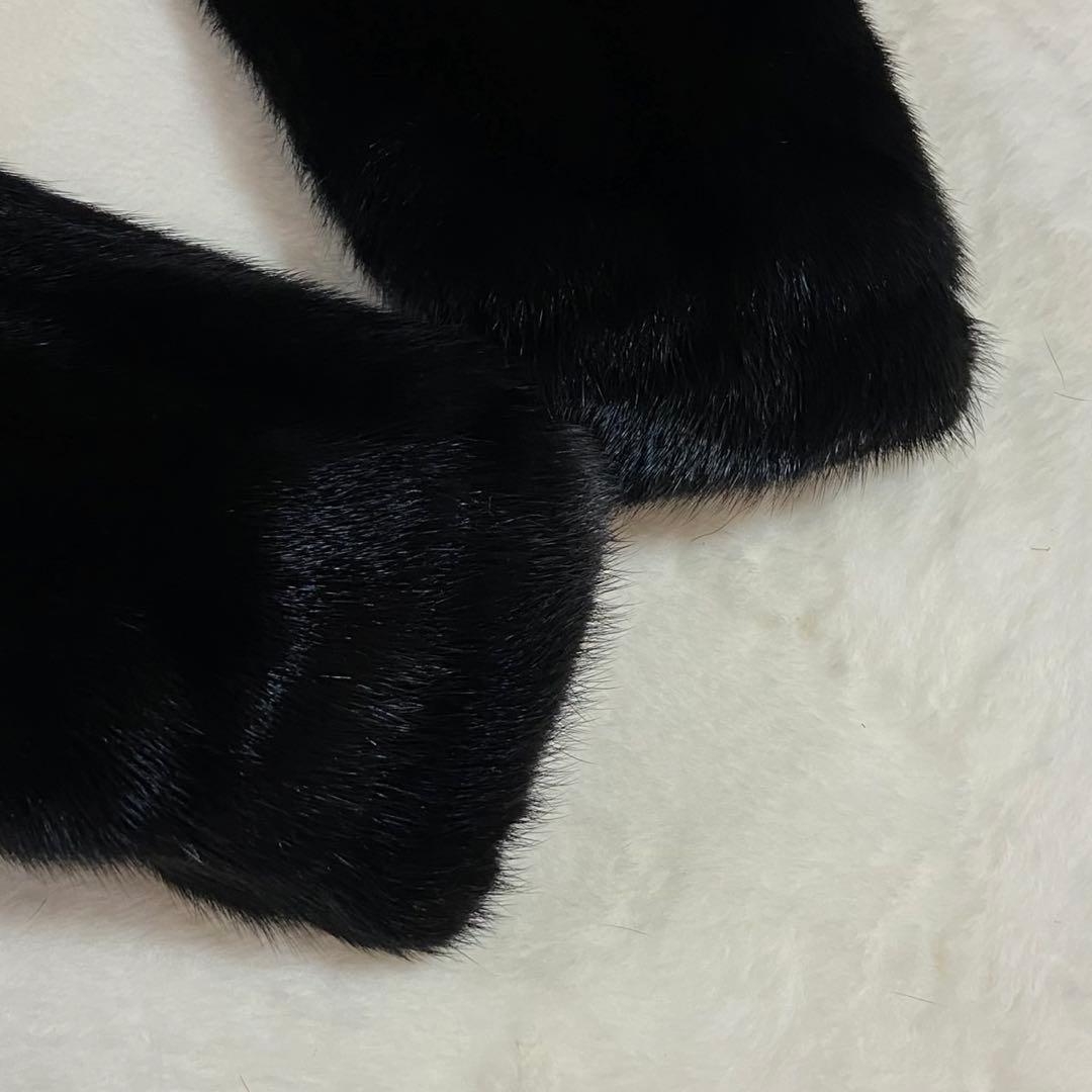 【美品】ミンク 本毛皮 コート ブラック 毛並み◎