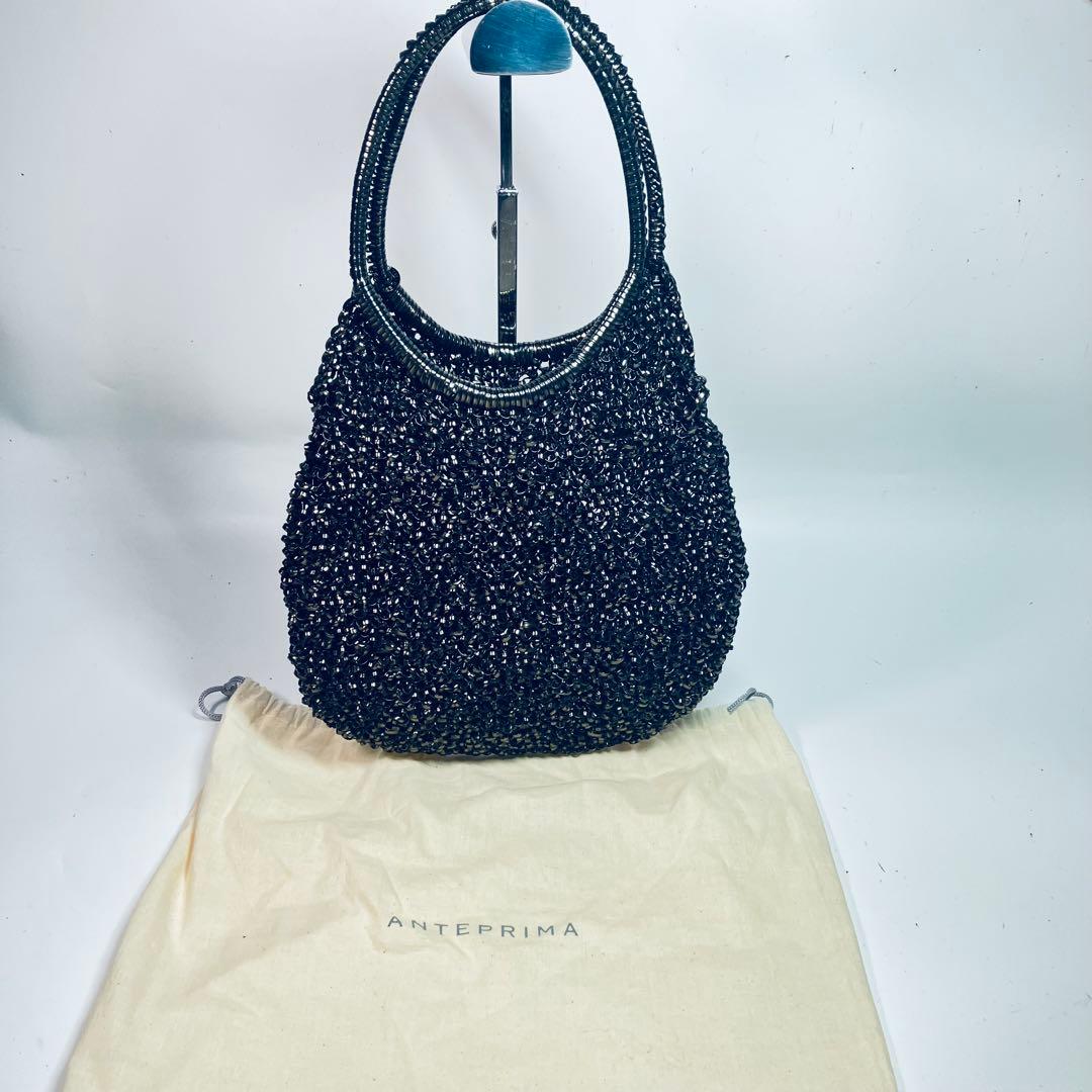 アンテプリマ　ワイヤーバッグ　ブラック　シルバー　ティアドロップ