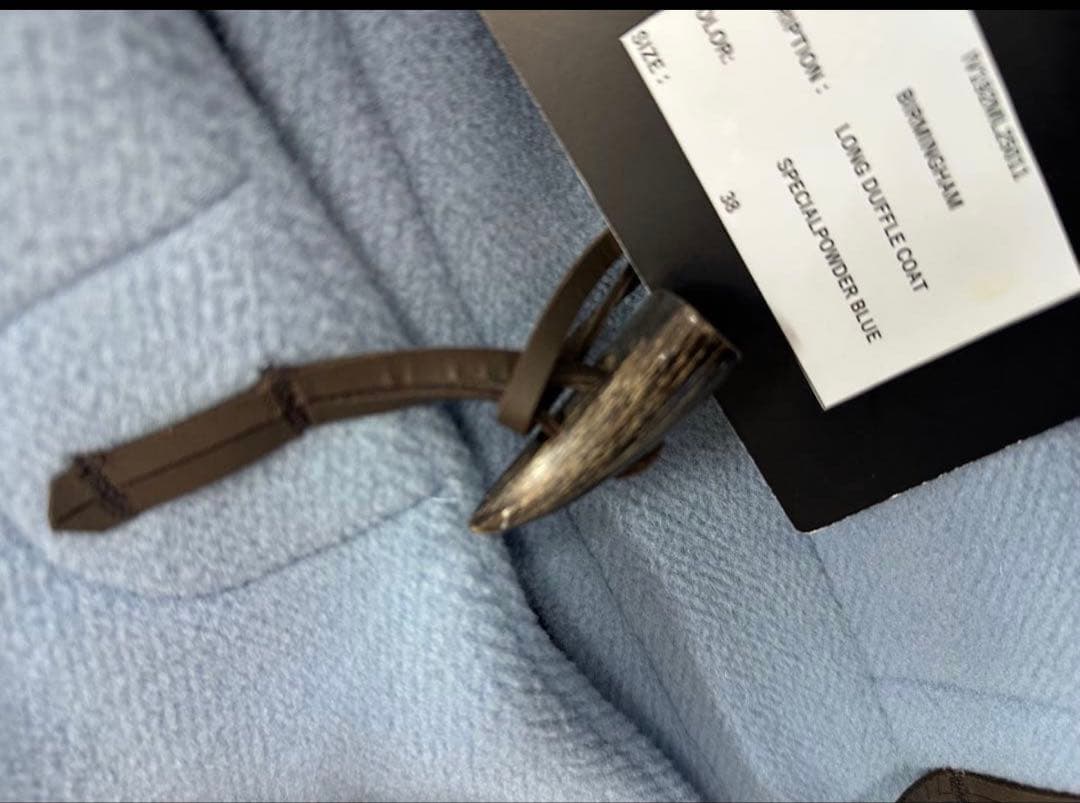 未使用サンプル品INVERTERE ダッフルコートBIRMINGHAM水色38