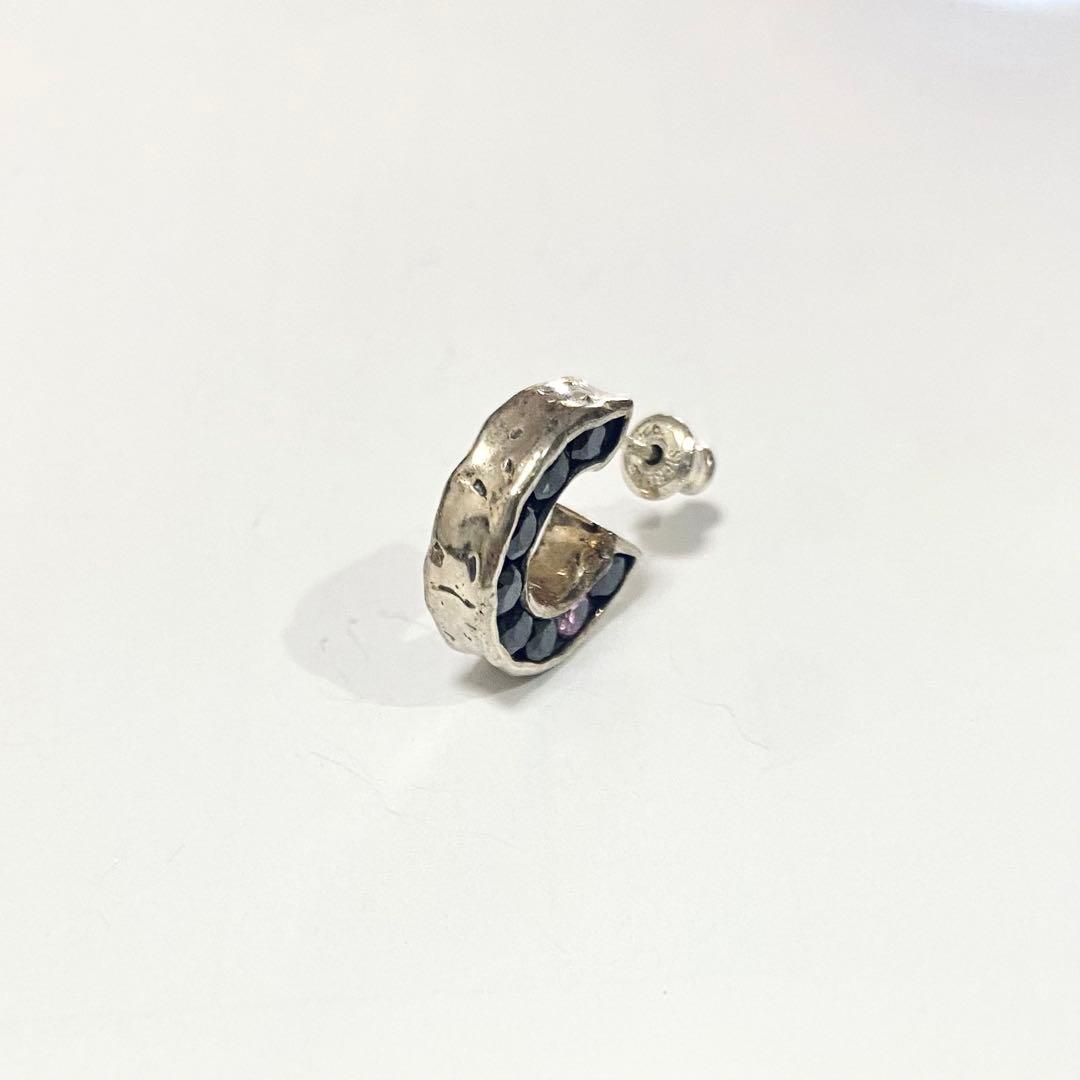 e.m. ブラックジルコニアピアス片耳(カスタム)