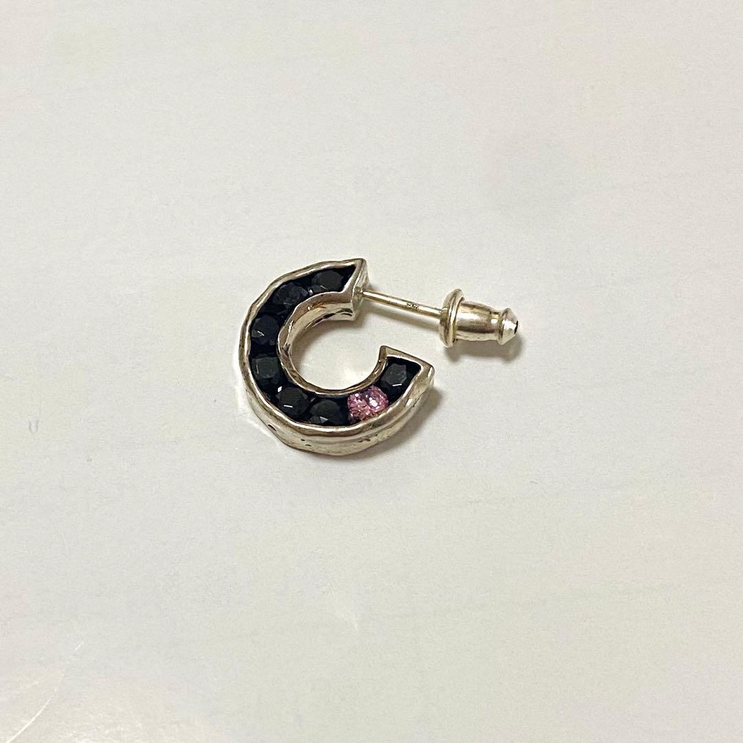 e.m. ブラックジルコニアピアス片耳(カスタム)