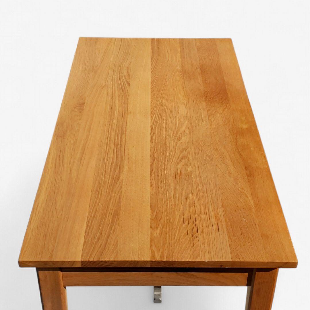 希少 廃盤 無印良品 無垢材デスク 引出付 オーク材 幅110cm 天然木