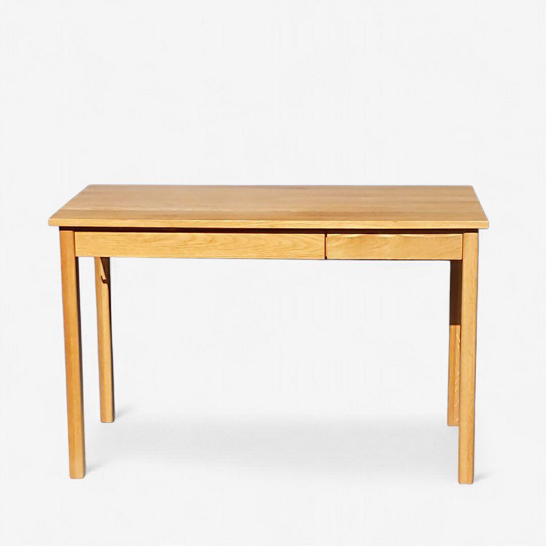 希少 廃盤 無印良品 無垢材デスク 引出付 オーク材 幅110cm 天然木