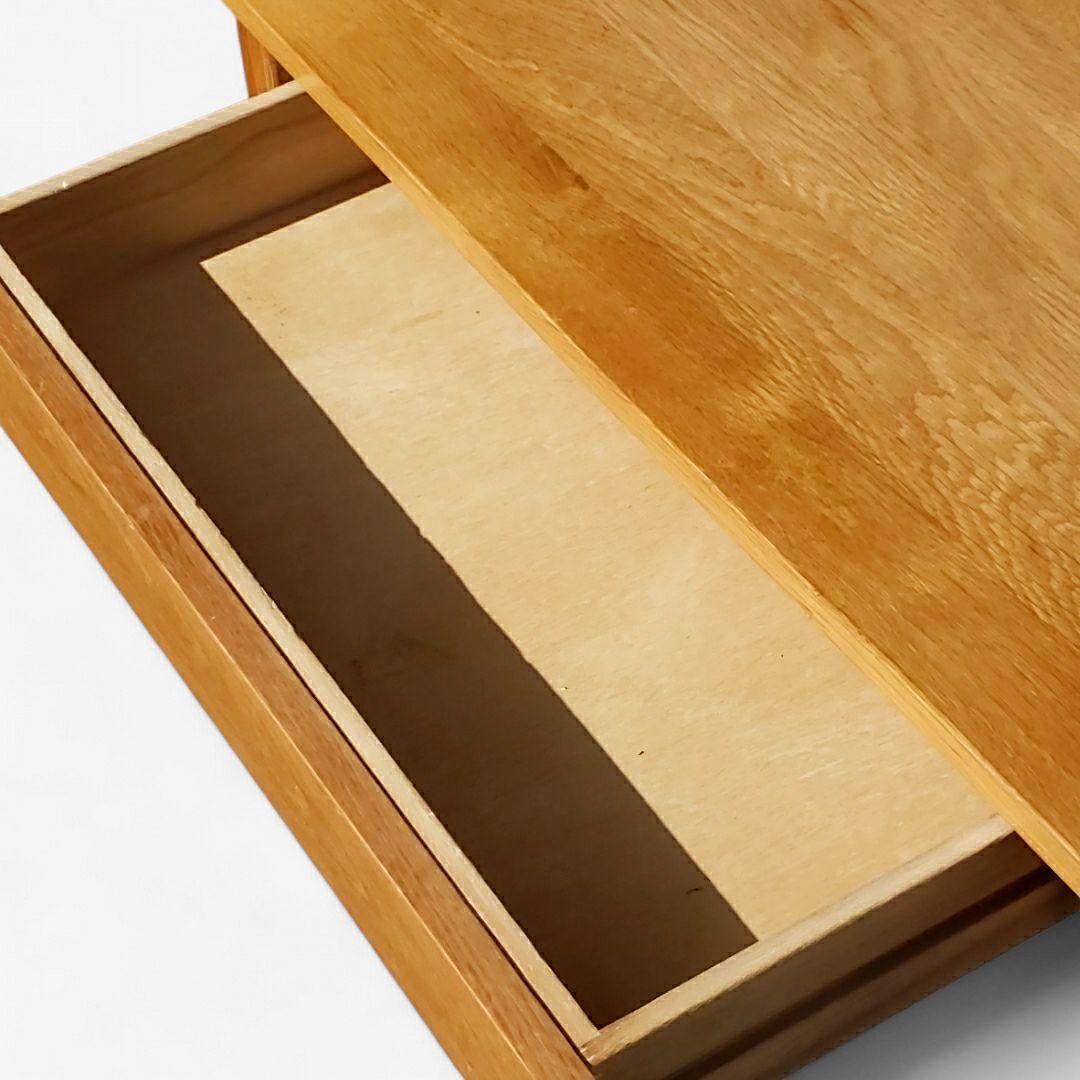 希少 廃盤 無印良品 無垢材デスク 引出付 オーク材 幅110cm 天然木