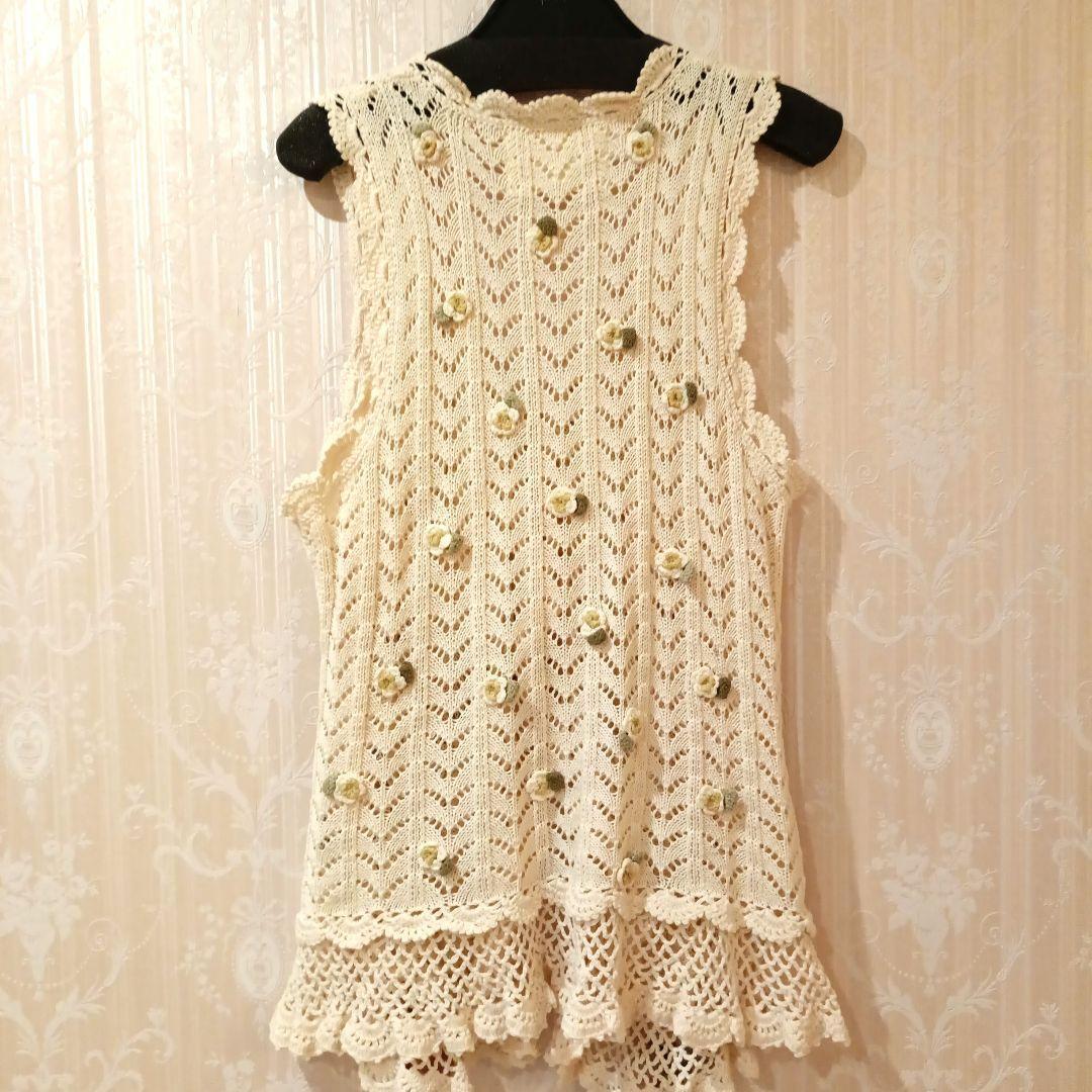 ピンクハウス　いちごモチーフベストカーディガン