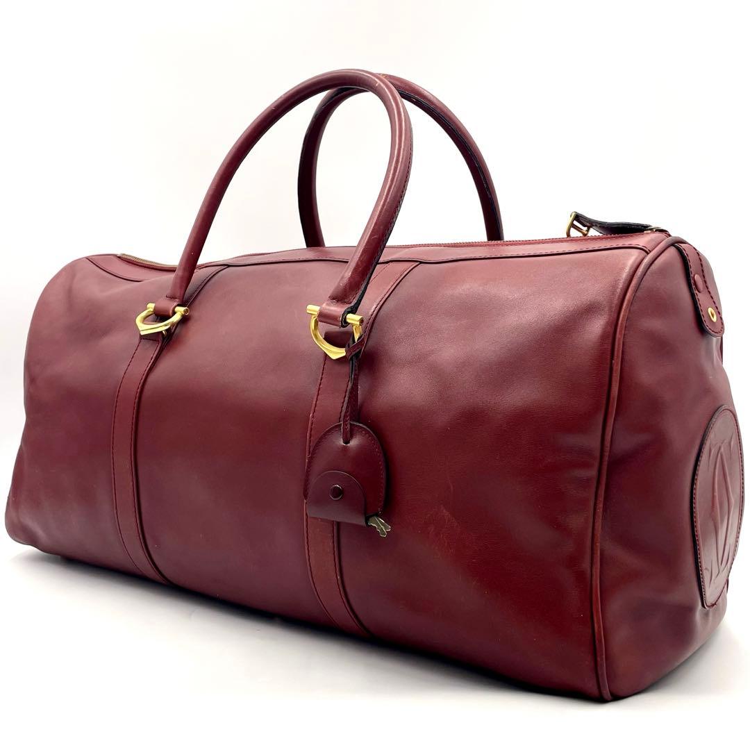 【大容量】Cartier カルティエ マストライン ボストンバッグ ボルドー