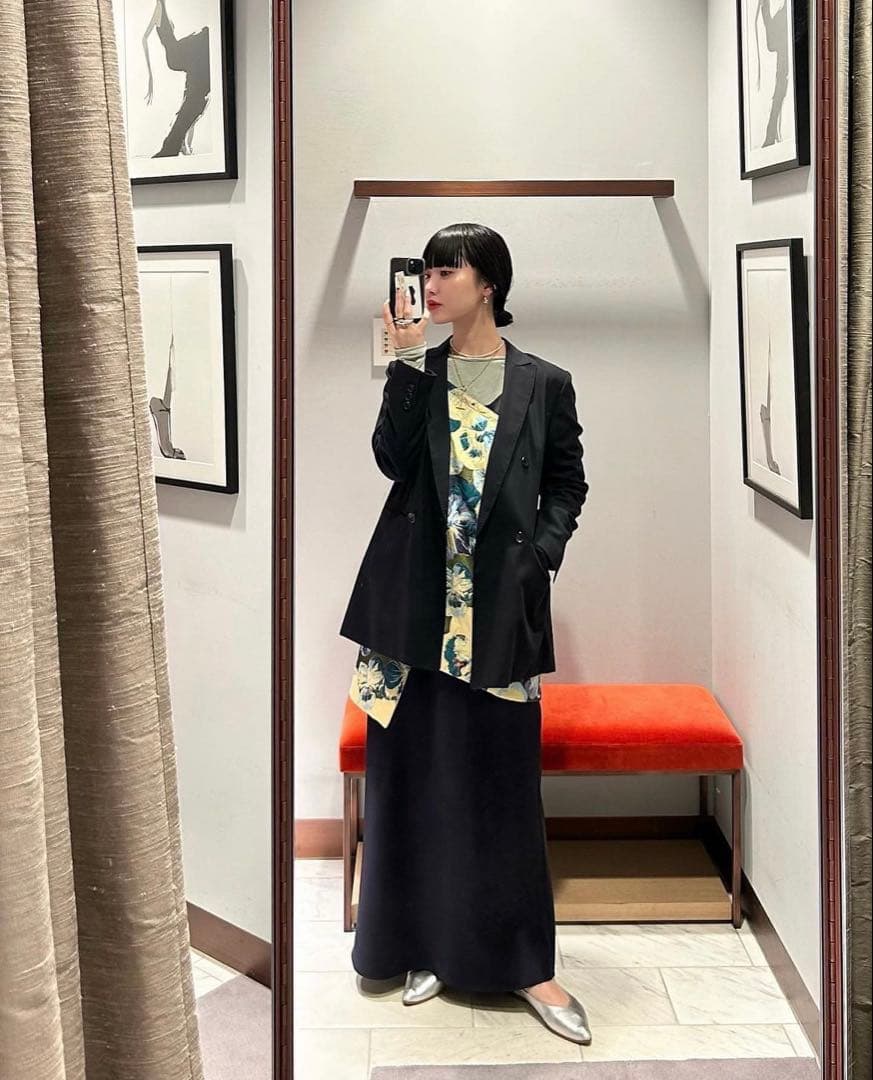 CABaN フラワージャカード リバーシブルラップスカートsacaitomoma