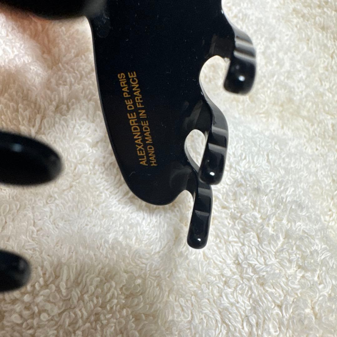ALEXANDRE DE PARIS パール付きヘアクリップM 黒