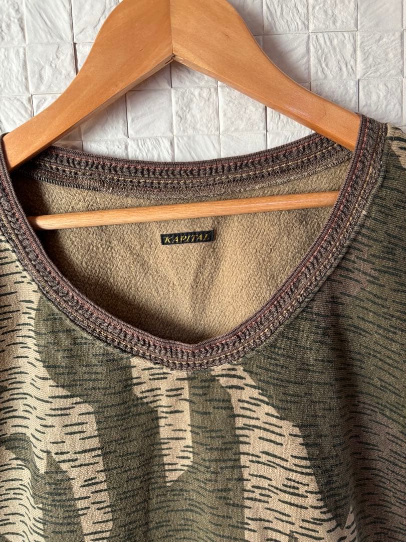 キャピタル KAPITAL 迷彩 スウェット ベスト ノースリーブ