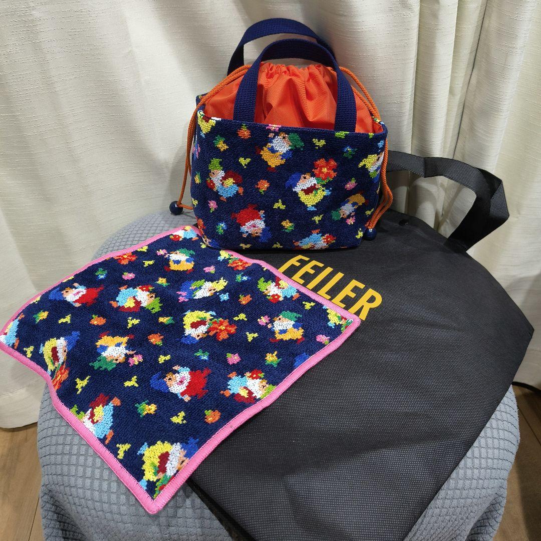 FEILER 巾着ハンドバッグ ハンカチ ショップ袋付き