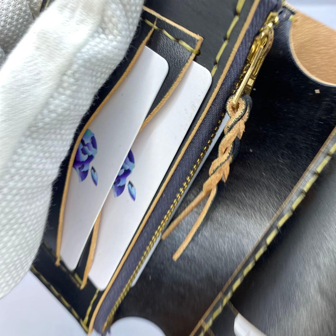 折らずお札収納 真鍮 丘染めブラックの無骨トラッカーウォレット T-MTW729