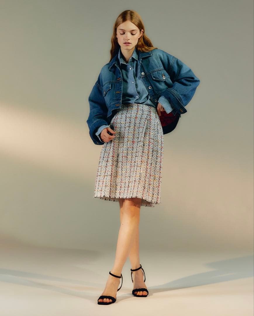 【DOUBLE STANDARD CLOTHING】 クロップドデニムジャケット