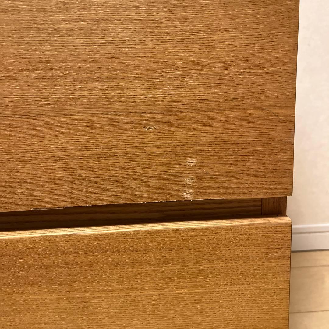 MUJI 天然木タモ材 4段チェスト W800