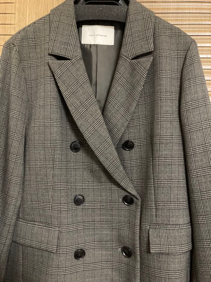 ストレッチサージチェックダブルジャケット BRダブルブレスト