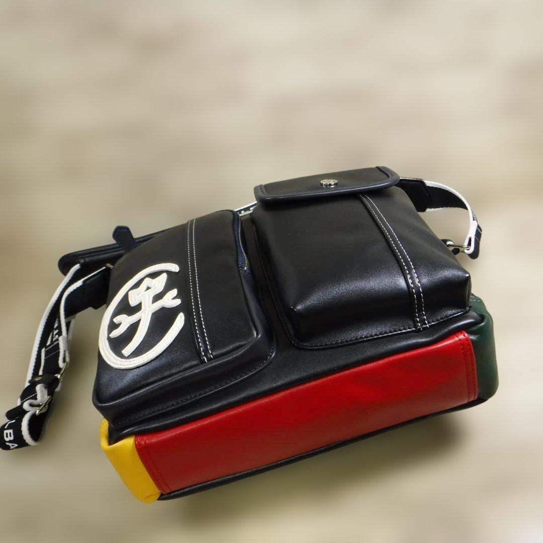 カステルバジャック 定価17600円 黒 レザーショルダーバッグ A4 ブラック