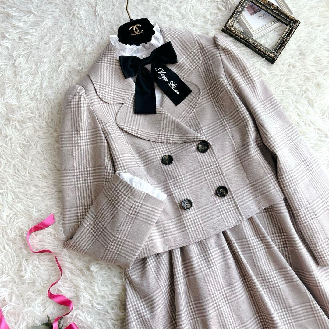 美品✨豪華4点セット　メゾピアノ卒服160cm モカ　チェック柄　甘め　上品