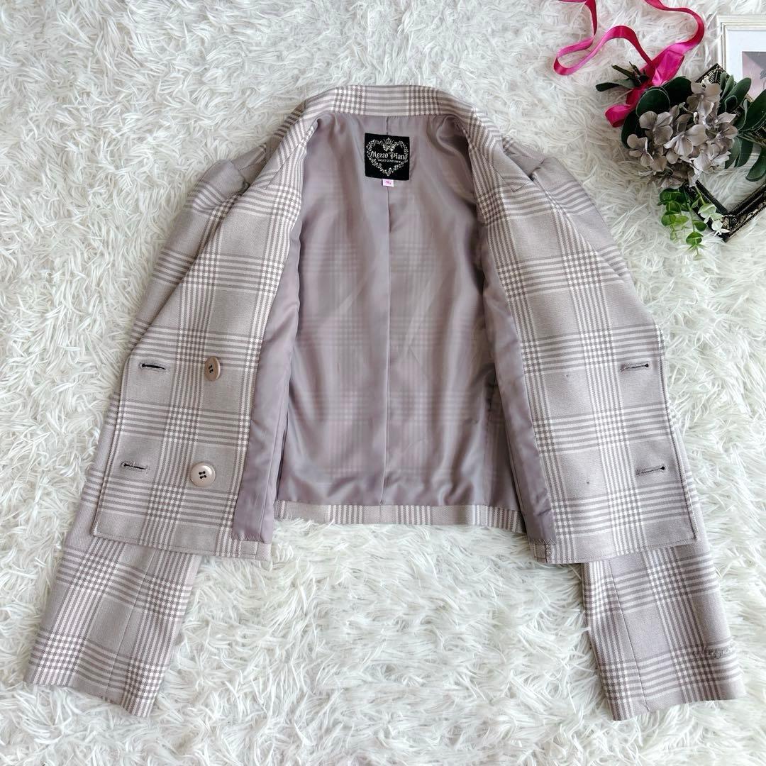 美品✨豪華4点セット　メゾピアノ卒服160cm モカ　チェック柄　甘め　上品