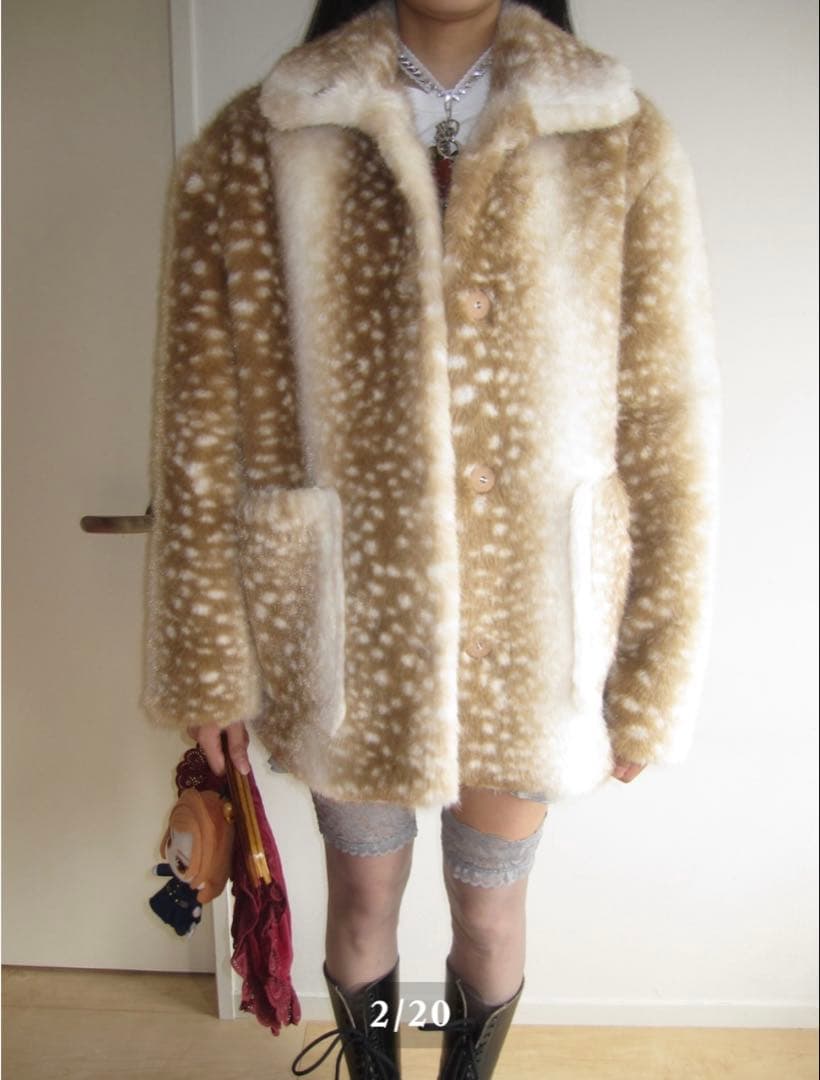 ファーコート　ベージュ　バンビ　n.k atelier