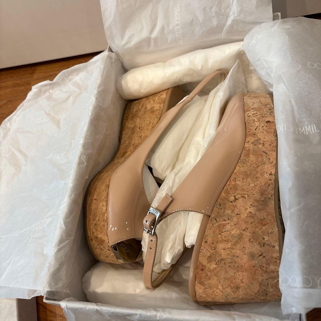 JIMMY CHOO PRAISEパウダーピンク サンダル 37