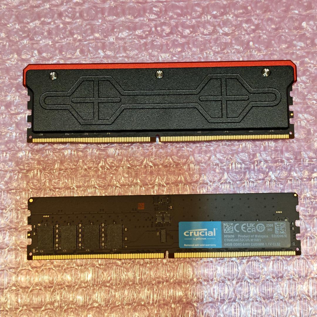 Crucial 64Gx2 計128GB DDR5-6400 CUDIMM 希少