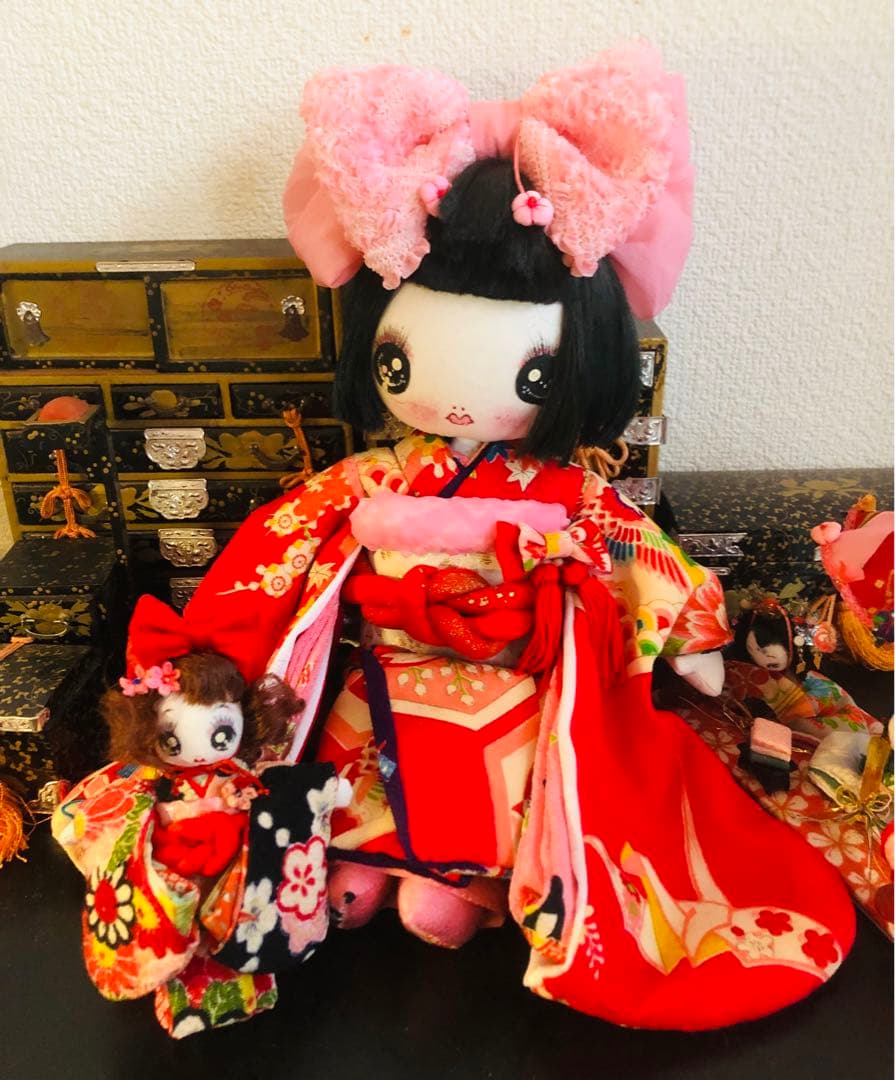 ♡かっぱのオーコ様ご確認♡約35cm◦12cmボネ無しお着物＆お雛様♡