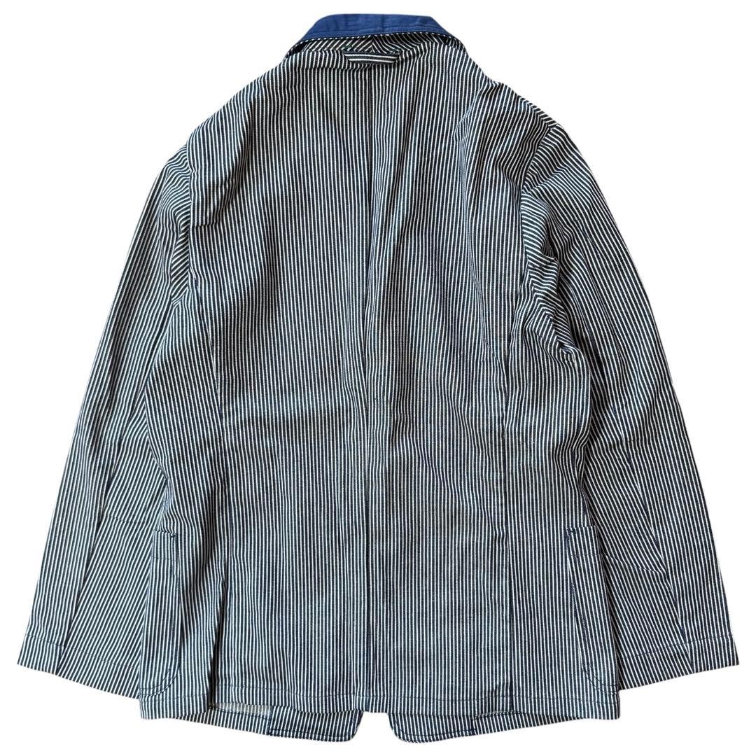 極美品 BLUE BLUE ヒッコリーストライプ カバーオール Lサイズ