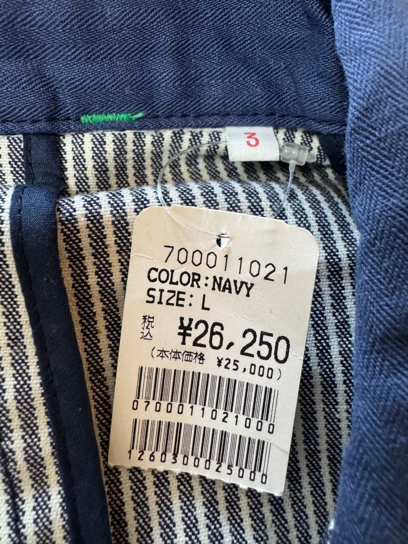 極美品 BLUE BLUE ヒッコリーストライプ カバーオール Lサイズ