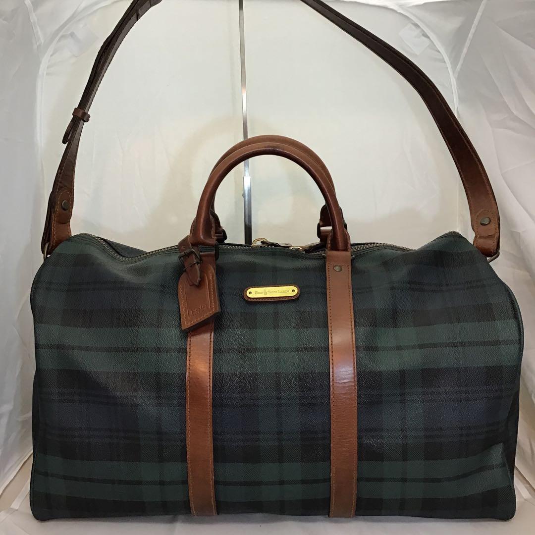 Polo Ralph Lauren 2wayボストンバッグ チェック柄●鍵無し●