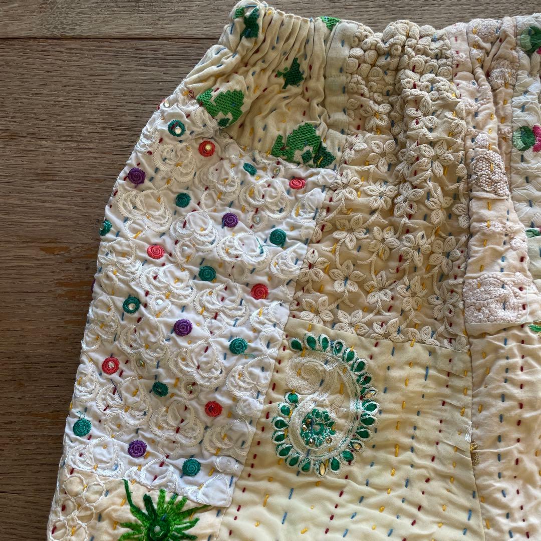 yuruly パッチワークパンツ　カンバディアキルト　ヴィンテージキルト