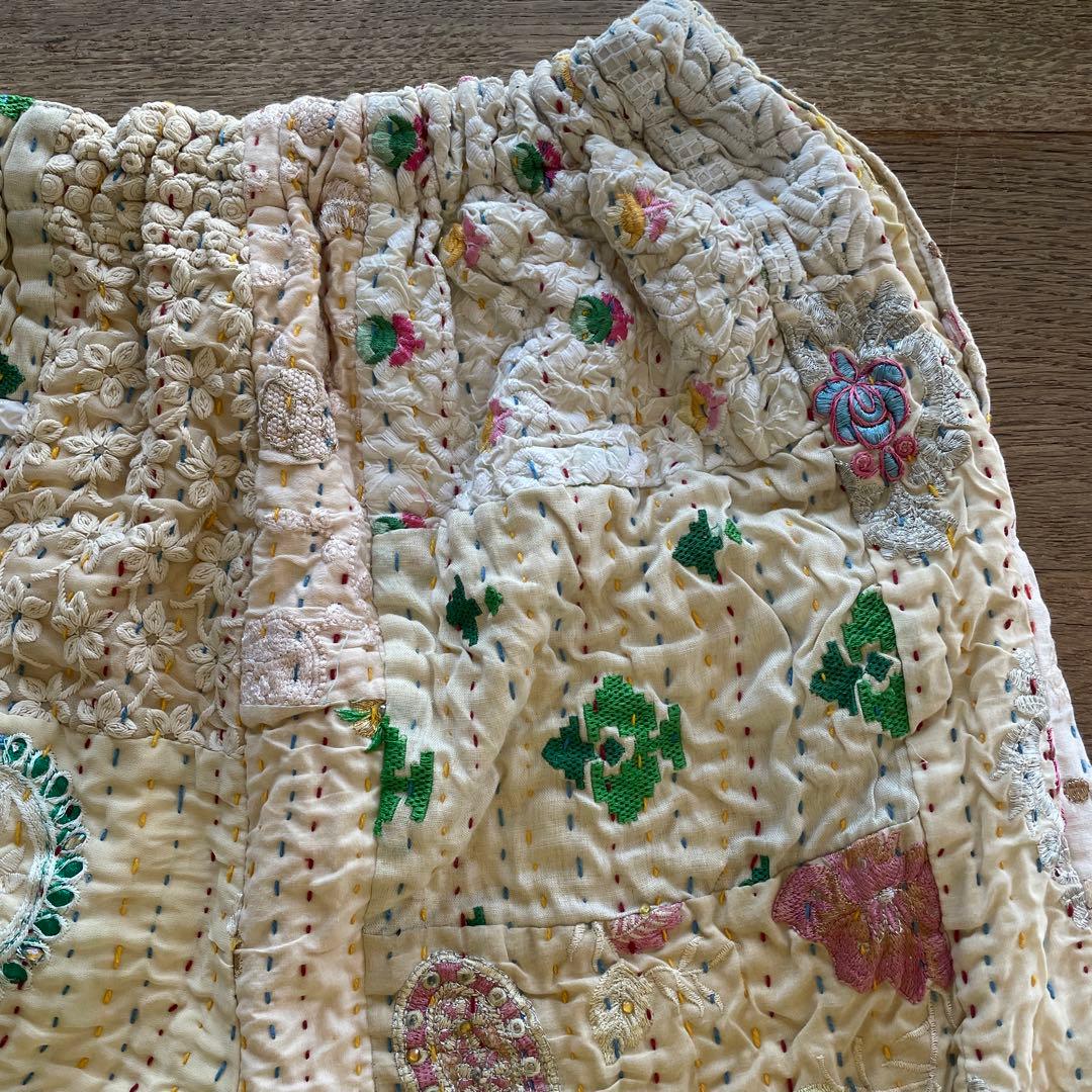 yuruly パッチワークパンツ　カンバディアキルト　ヴィンテージキルト