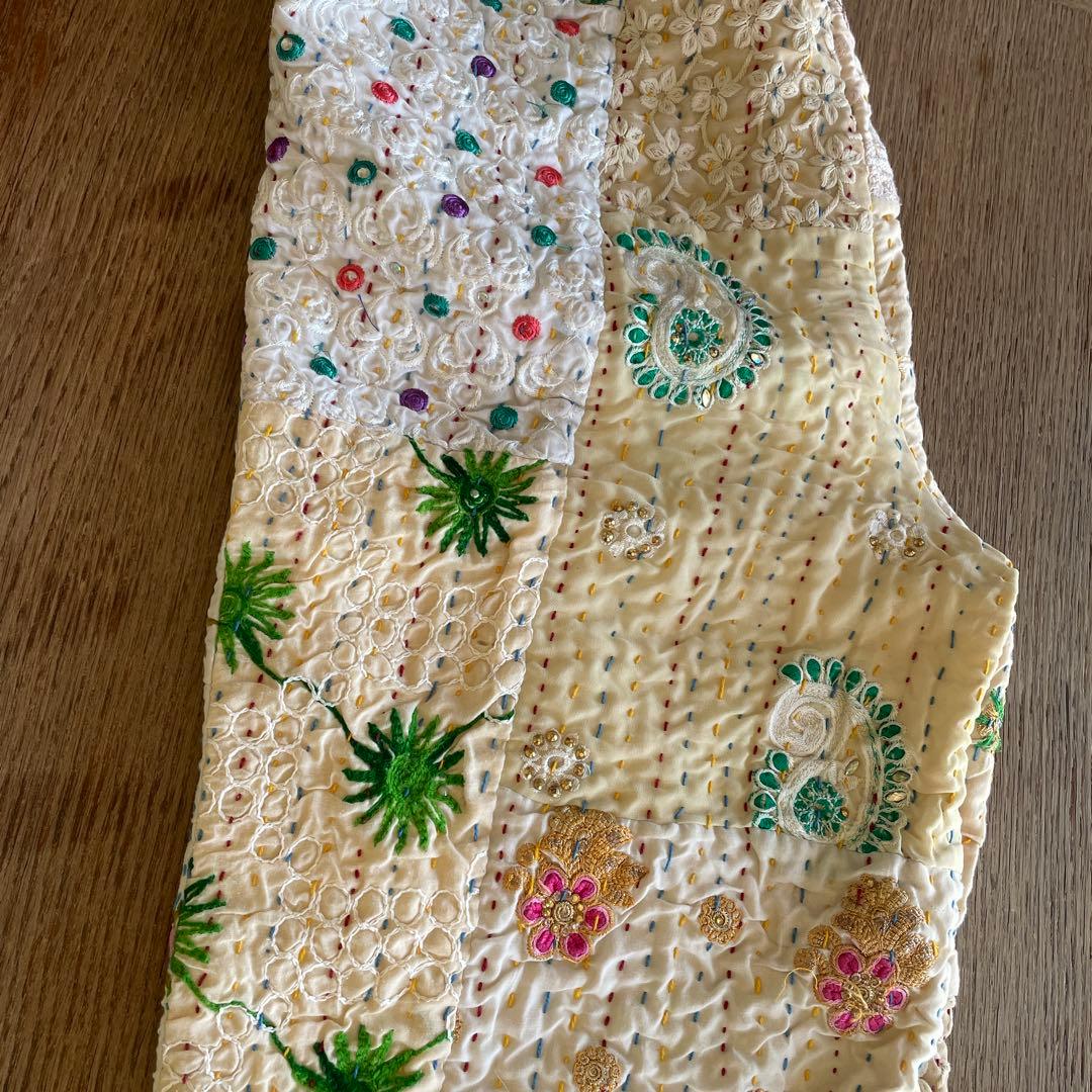 yuruly パッチワークパンツ　カンバディアキルト　ヴィンテージキルト