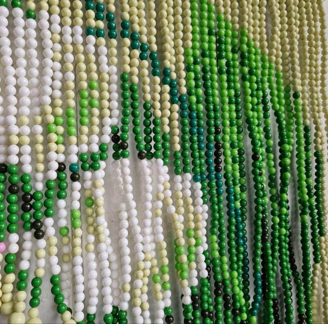 カーテン 昭和レトロ ビーズ 暖簾 スキルスクリーン すずらん