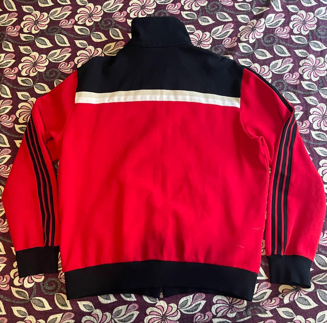 70s 80s アディダス トラックジャケット M 赤 西ドイツ デサント製