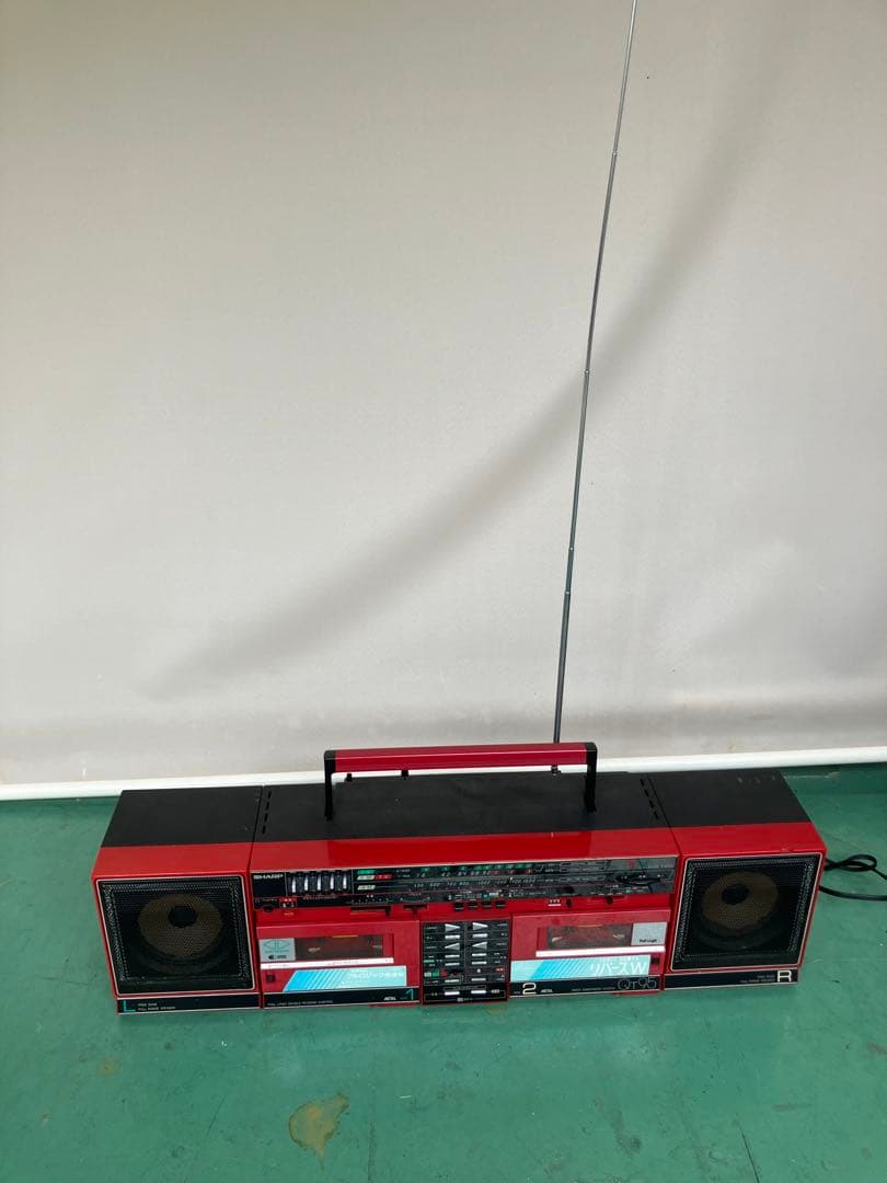 [中古]SHARP QT-95 赤色ラジカセ