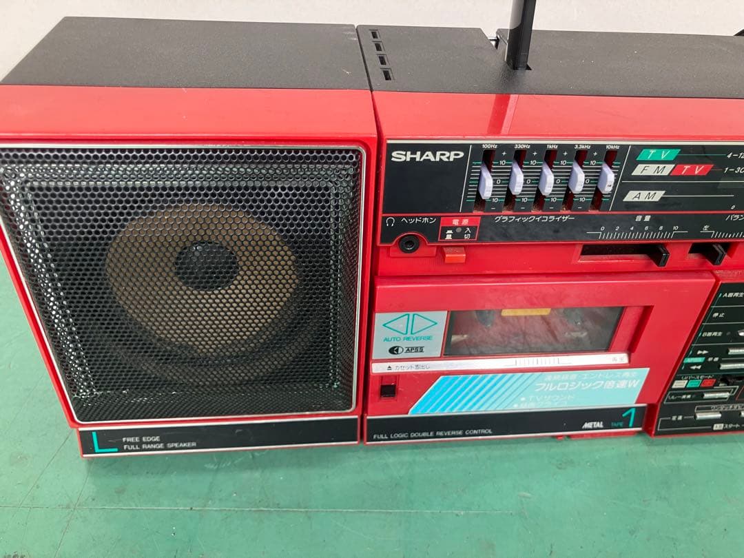 [中古]SHARP QT-95 赤色ラジカセ
