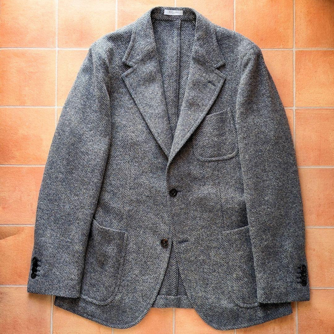 【近年モデル】BOGLIOLI ジャケット ソフトツイード グレー フランネル