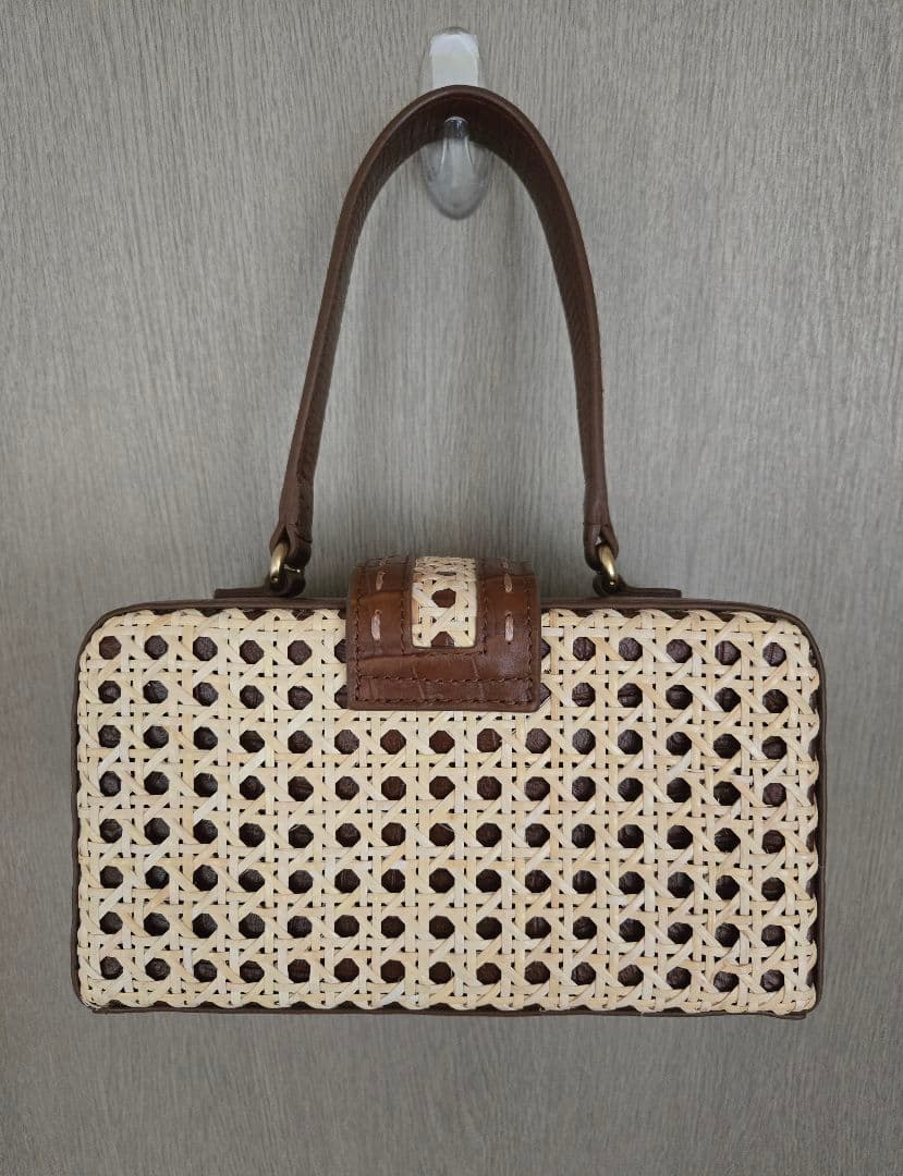 美品 ☆ MEHRY MU　メヘリームー　牛革&籐かごバッグ