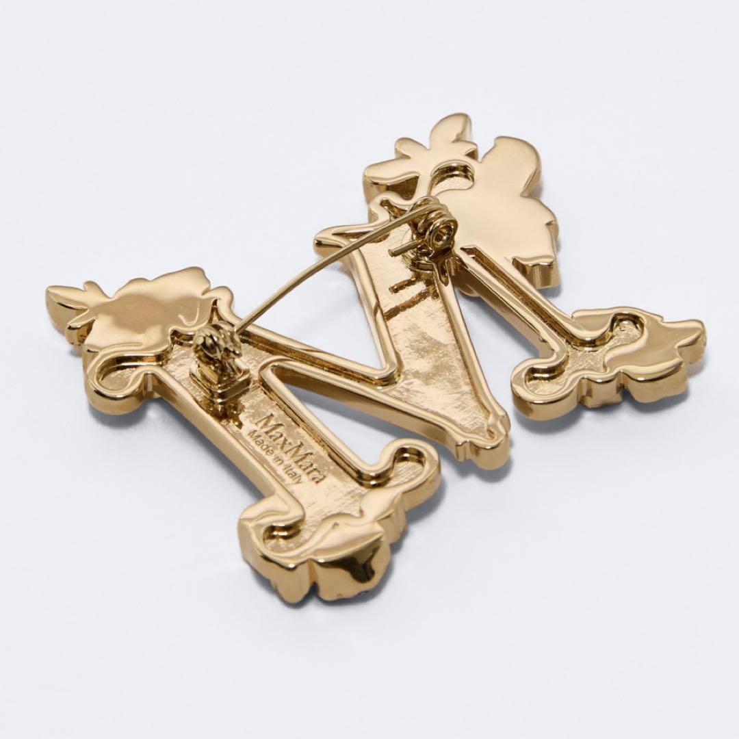 25SS新作 新品MaxMara クリスタルブローチ フローラル