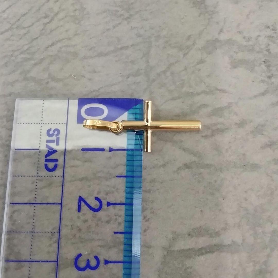 K18YG十字架ペンダントトップ　　中古品