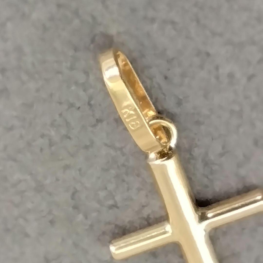 K18YG十字架ペンダントトップ　　中古品