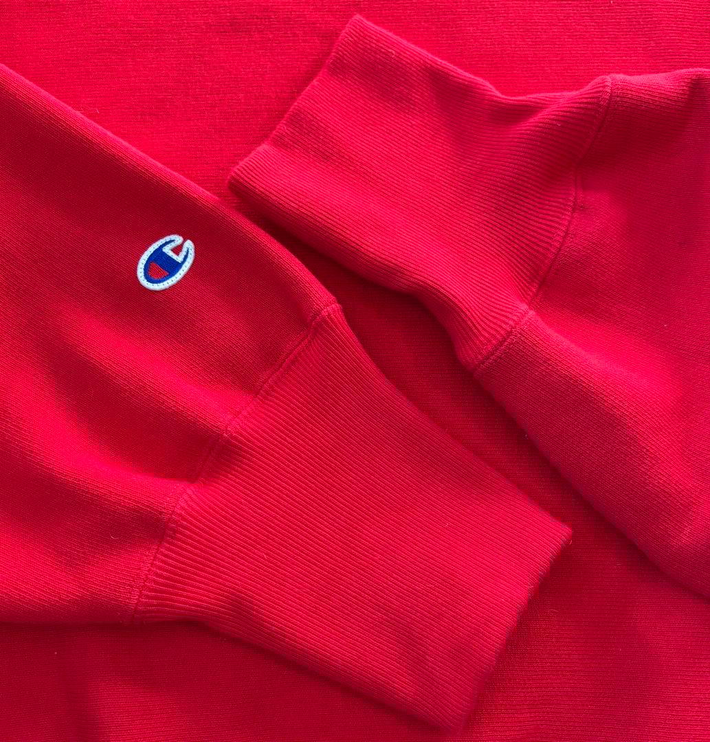 【刺繍ロゴ】チャンピオンスウェット リバースウィーブ L 青タグ 赤 70s復刻