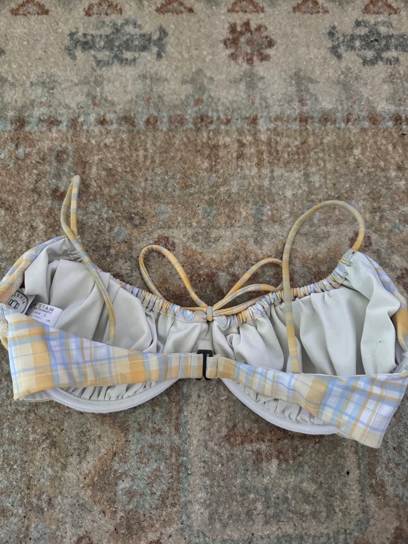 alexiastam チェック柄ブラトップ水着 L