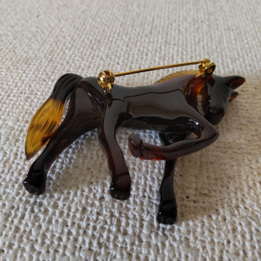 鼈甲 馬 ブローチ美品高級
