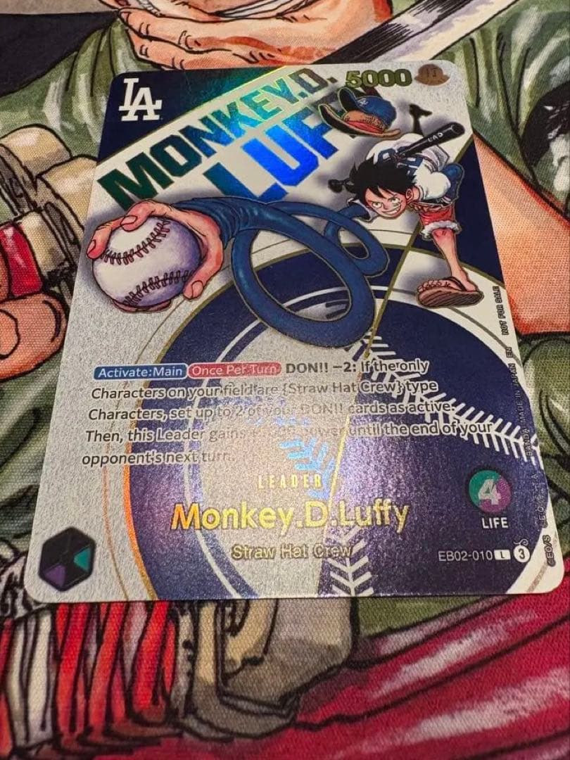 ドジャースコラボ　ONE PIECE モンキー・D・ルフィ カード