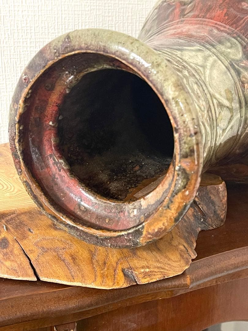 やちむん 琉球焼 壷屋焼 花瓶 花入れ 沖縄 焼き物 高さ44cm