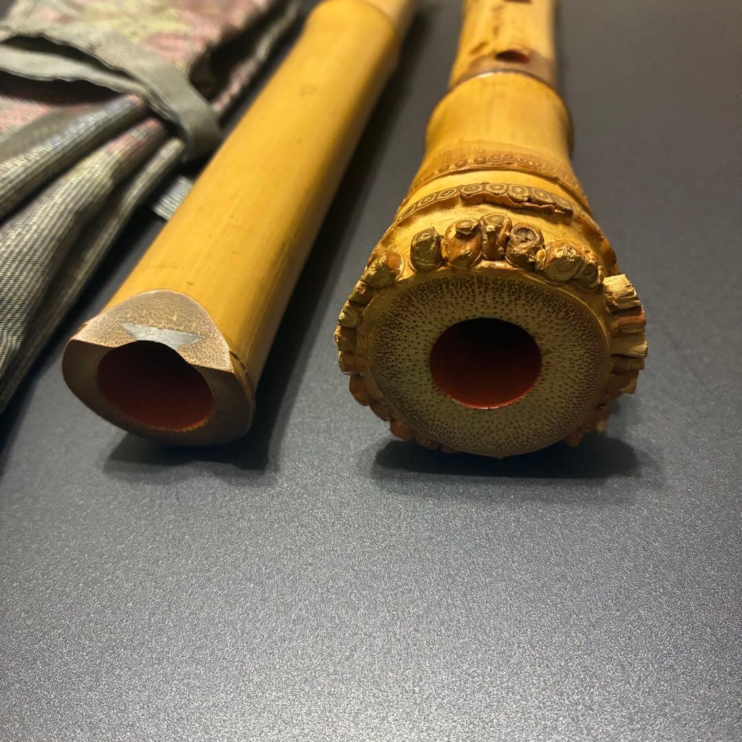 竹井　琴古流 百瀬芳童 在銘 尺八 和楽器 全長約54.2cm