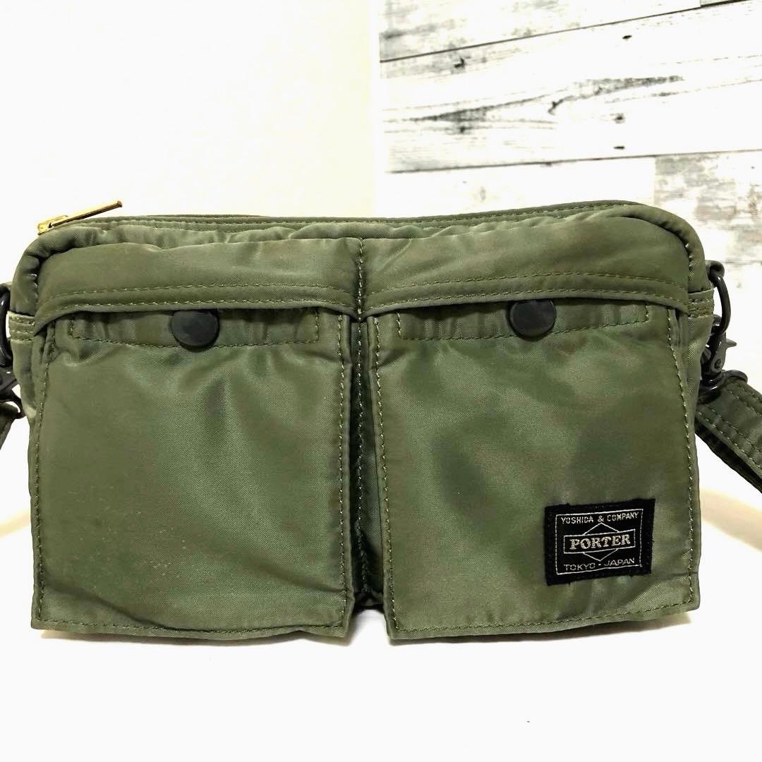 極美品✨ポーター タンカー ミニショルダーバッグ ウォレット セージ 吉田カバン