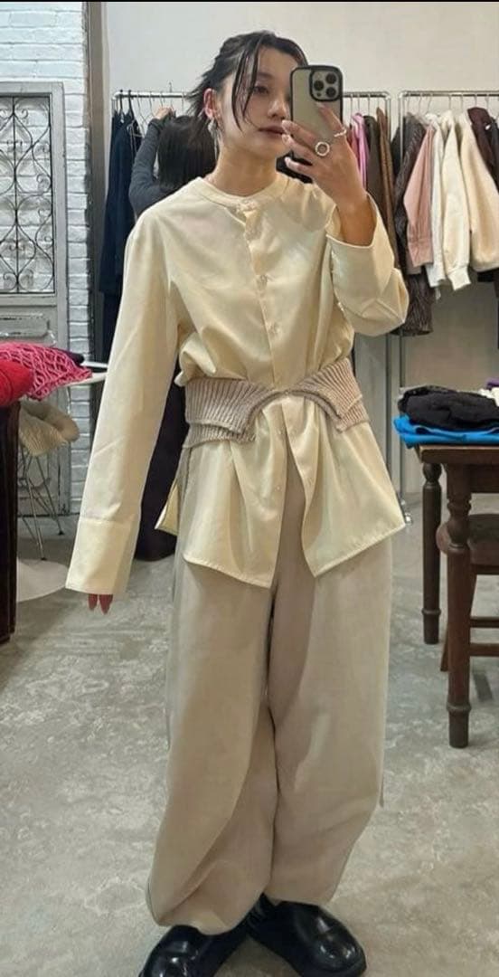 キューイ quui string knit bustier Black ビスチェ