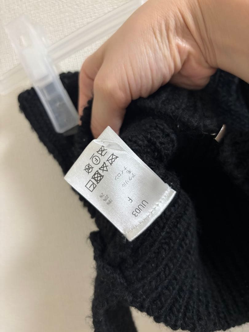 キューイ quui string knit bustier Black ビスチェ